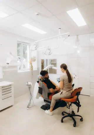 Patient receiving dental care